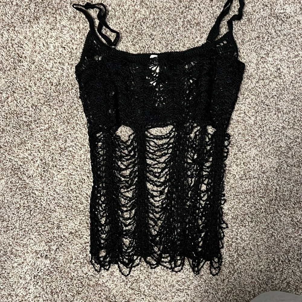 Tank top cover up. Crochet and beaded detailing. Victoria Secret. NWT